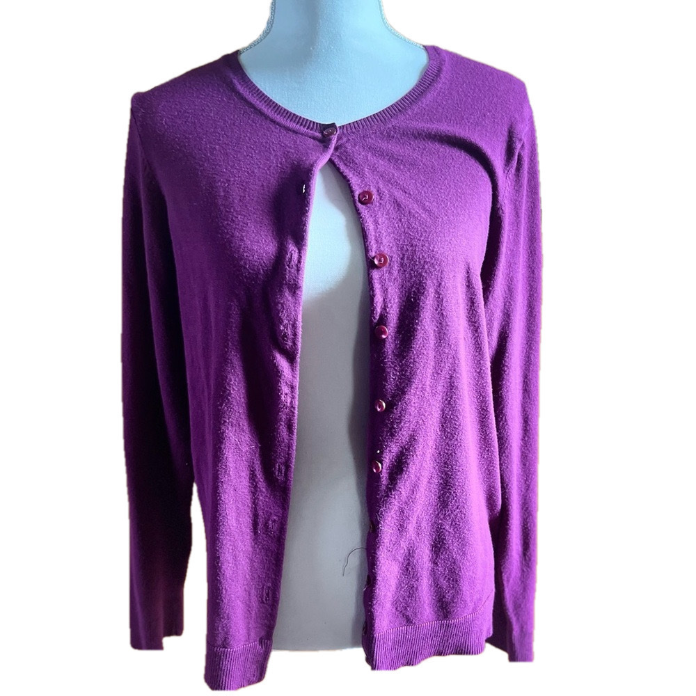 Magenta button up Cardigan. Charter Club, size xl EUC